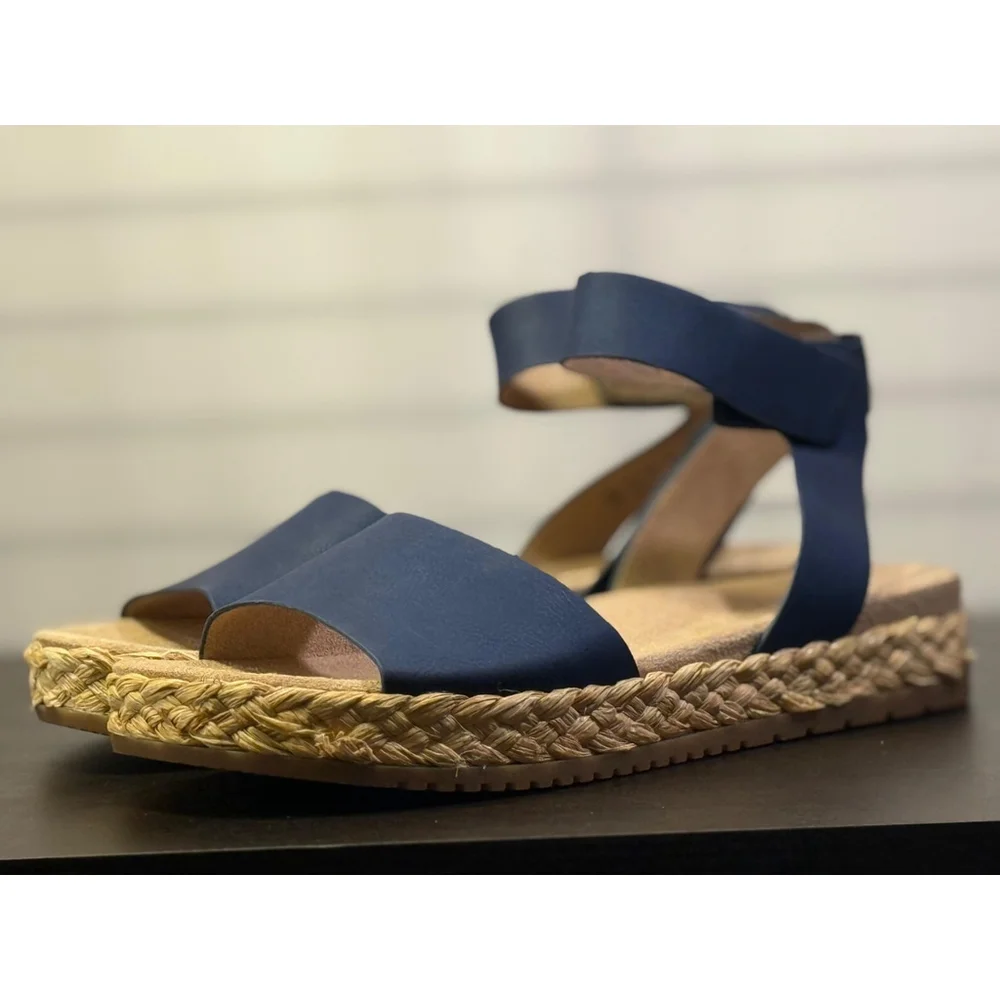 Soul Naturalizer Women Strappy Flat Elegant Braided Espadrille Sandal 9 M Blue - Picture 6 of 16